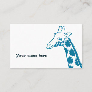 [Flower pattern giraffe (blue)] A giraffe with flo Business Card