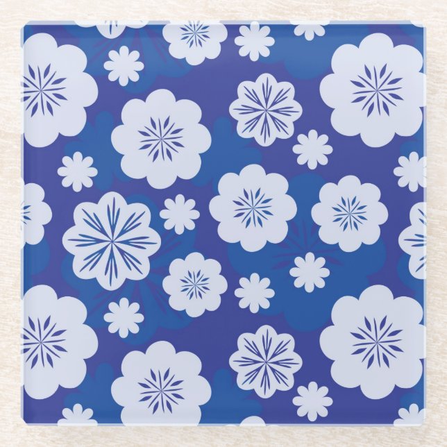 flower pattern glass coaster (Front)