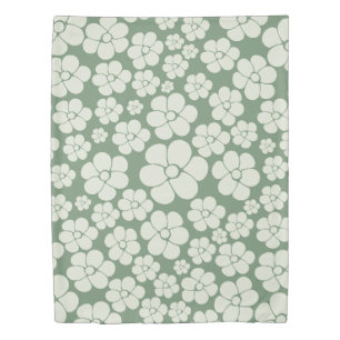 Flower Pattern - Green Duvet Cover