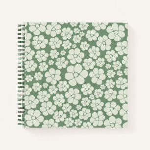 Flower Pattern - Green Notebook