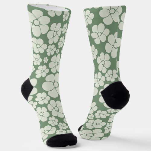 Flower Pattern _ Green Socks