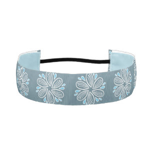 Flower Pattern in blue and white  Athletic Headband