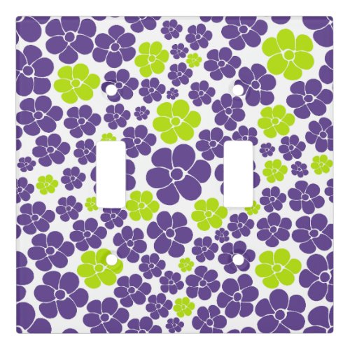 Flower Pattern in Lime Green and Purple Light Switch Cover