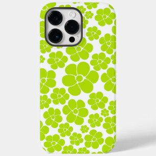 Flower Pattern in Lime Green and White Case-Mate iPhone 14 Pro Max Case
