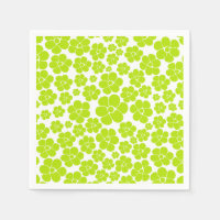 Flower Pattern in Lime Green and White