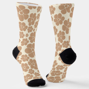 Flower Pattern in Tan and Cream Socks