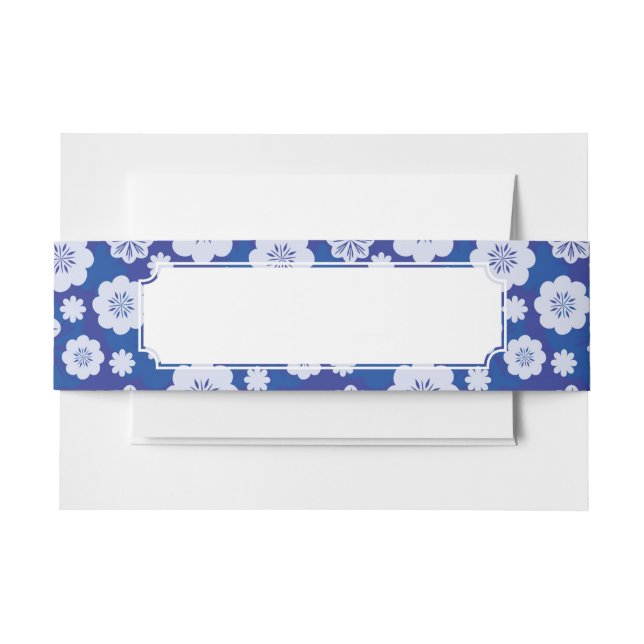 flower pattern invitation belly band (Front Example)