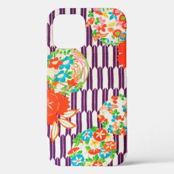 Flower Pattern  Japanese Design Iphone 12 Case by Wagaraya at Zazzle