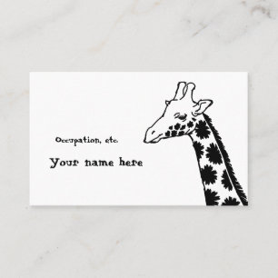 [Flower Pattern Kirin (Black)] A giraffe with flor Business Card