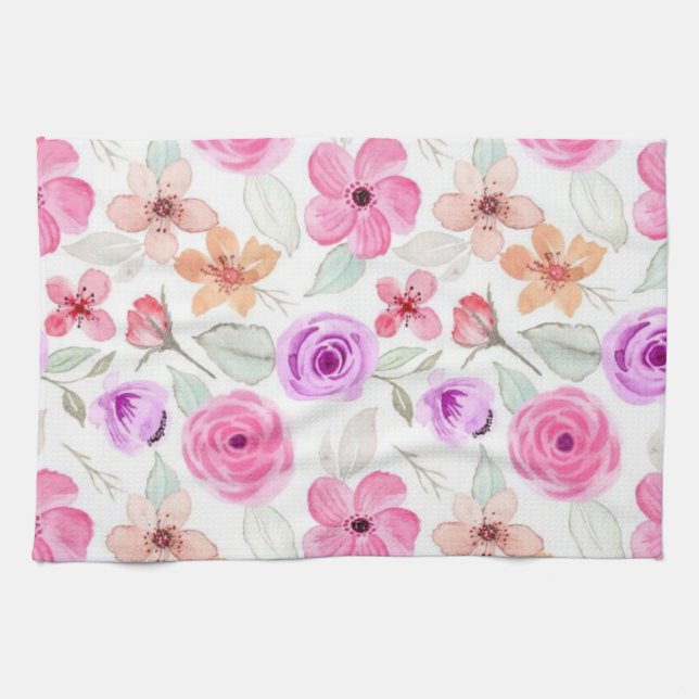 Flower pattern kitchen towel (Horizontal)