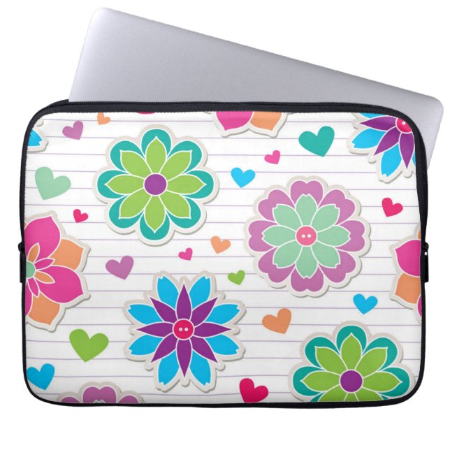 Flower pattern laptop sleeve (Front)