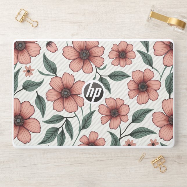 Flower pattern laptop sticker HP laptop skin (Desk)