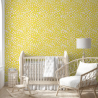 Flower Pattern - Lemon Yellow and White
