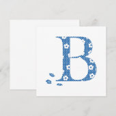 Flower Pattern Letter B(blue) (Front/Back)