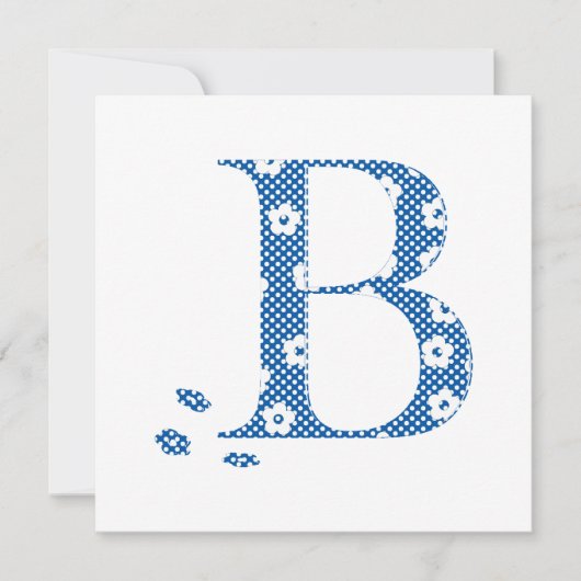 Flower Pattern Letter B(blue) (Front)