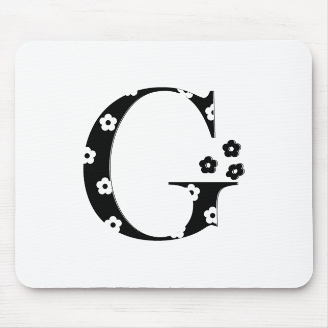 Flower Pattern Letter G Mouse Pad (Front)