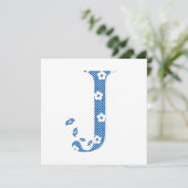 Flower Pattern Letter J (blue) (Standing Front)