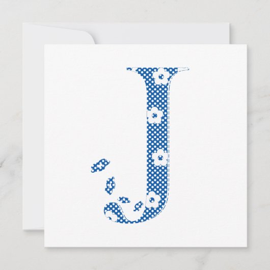 Flower Pattern Letter J (blue) (Front)