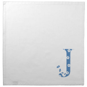 Flower Pattern Letter J (blue) Napkin