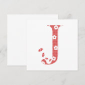 Flower Pattern Letter J (red) (Front/Back)