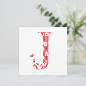 Flower Pattern Letter J (red) (Standing Front)