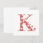 Flower Pattern Letter K(red) (Front/Back)
