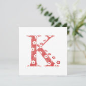 Flower Pattern Letter K(red) (Standing Front)