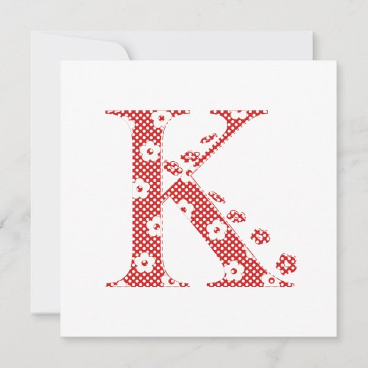 Flower Pattern Letter K(red) (Front)