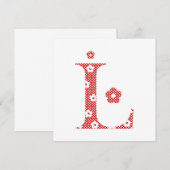 Flower Pattern Letter L(red) (Front/Back)