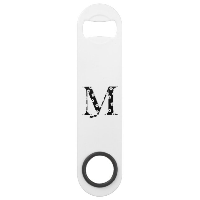 Flower Pattern Letter M Bar Key (Front)