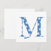 Flower Pattern Letter M(blue) (Front/Back)