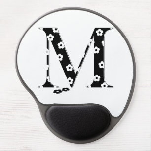 Flower Pattern Letter M Gel Mouse Pad