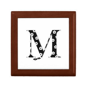 Flower Pattern Letter M Jewelry Box