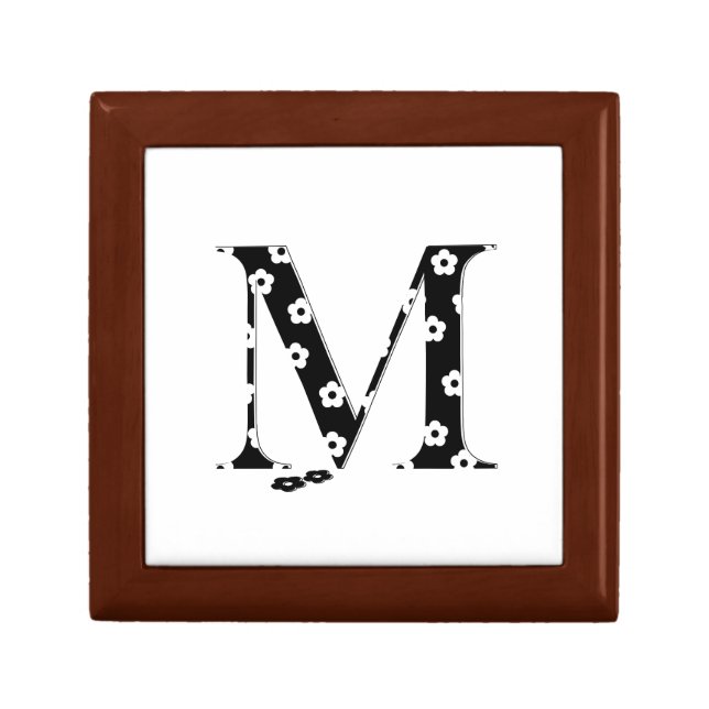 Flower Pattern Letter M Jewelry Box (Front)