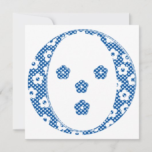 Flower Pattern Letter O(blue) (Front)