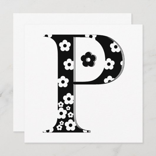 Flower Pattern Letter P (Front/Back)
