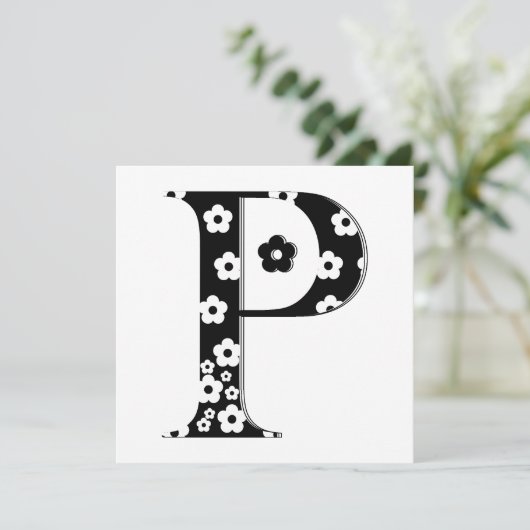 Flower Pattern Letter P (Standing Front)