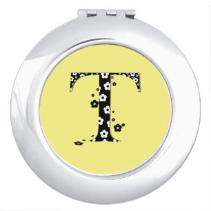 Flower Pattern Letter T Mirror For Makeup