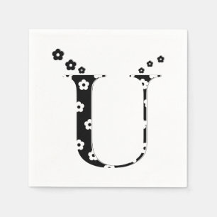 Flower Pattern Letter U Napkins