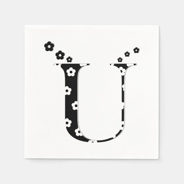 Flower Pattern Letter U Napkins (Front)