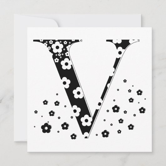 Flower Pattern Letter V (Front)