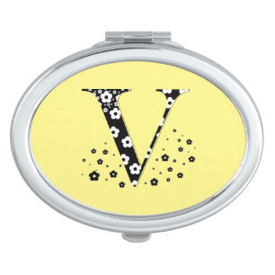 Flower Pattern Letter V Makeup Mirror