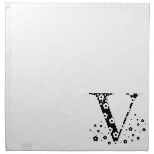 Flower Pattern Letter V Napkin