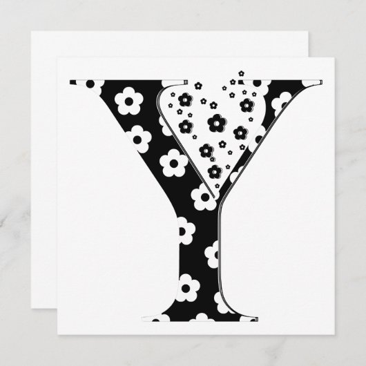 Flower Pattern Letter Y (Front/Back)
