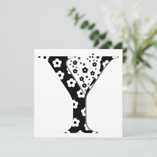 Flower Pattern Letter Y (Standing Front)