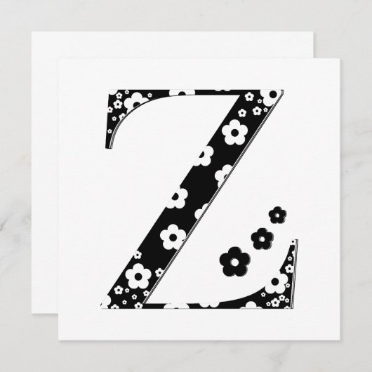 Flower Pattern Letter Z (Front/Back)