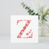 Flower Pattern Letter Z (red) (Standing Front)