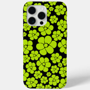 Flower Pattern - Lime Green iPhone 15 Pro Max Case