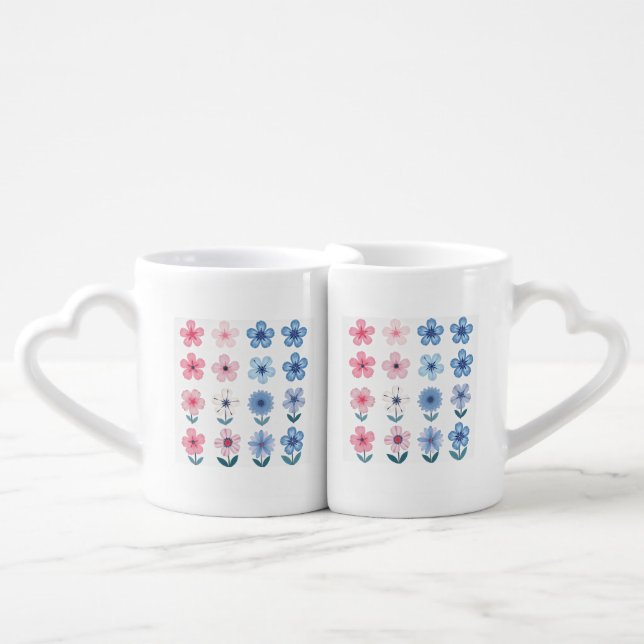 flower pattern Lovers' mug (Front Nesting)