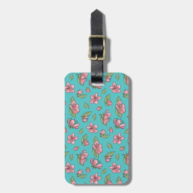 Flower pattern luggage tag (Front Vertical)